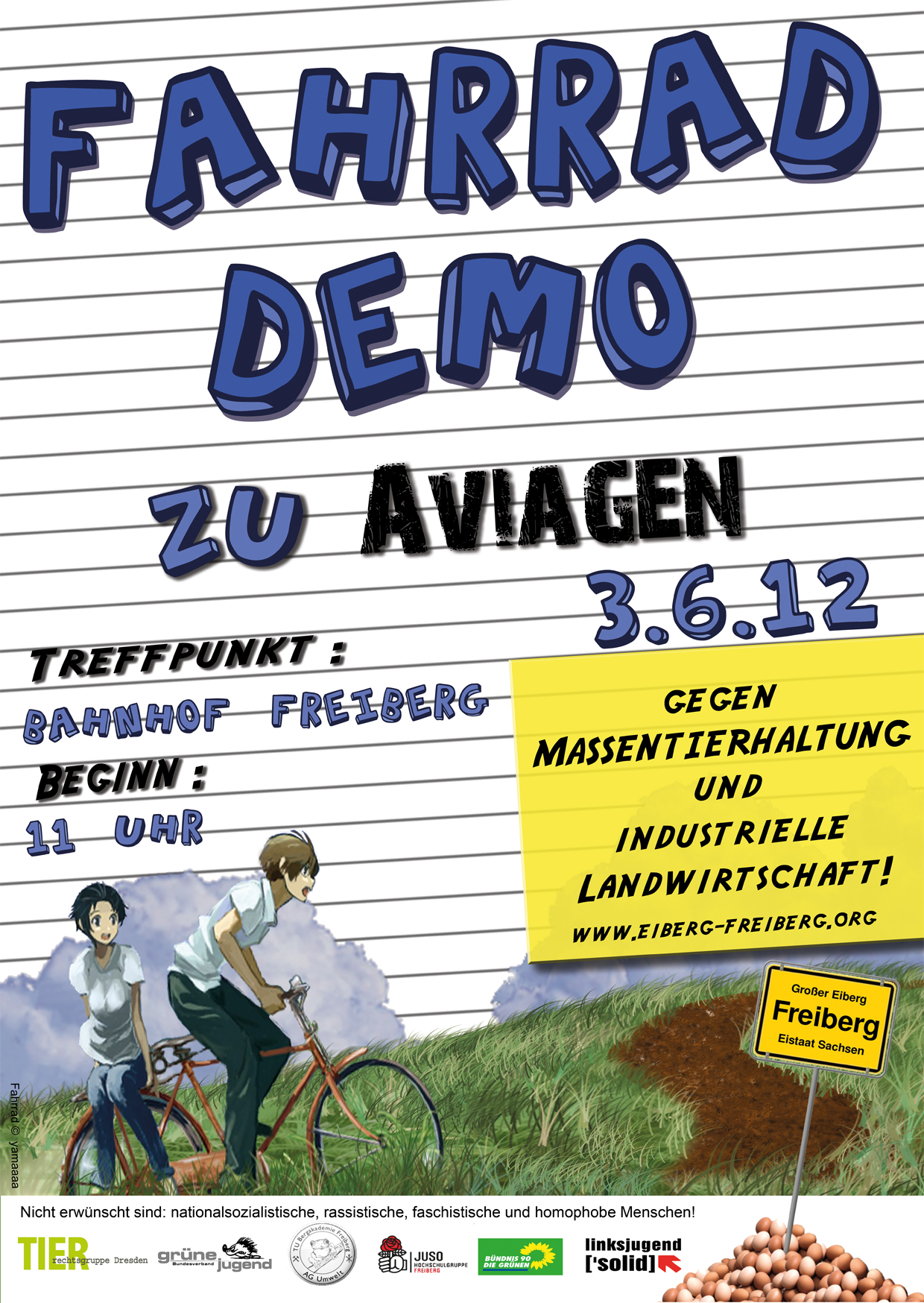 Fahrraddemo gegen Massentierhaltung