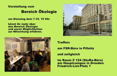 Plakat Vorstellung Bereich Ökologie 2014